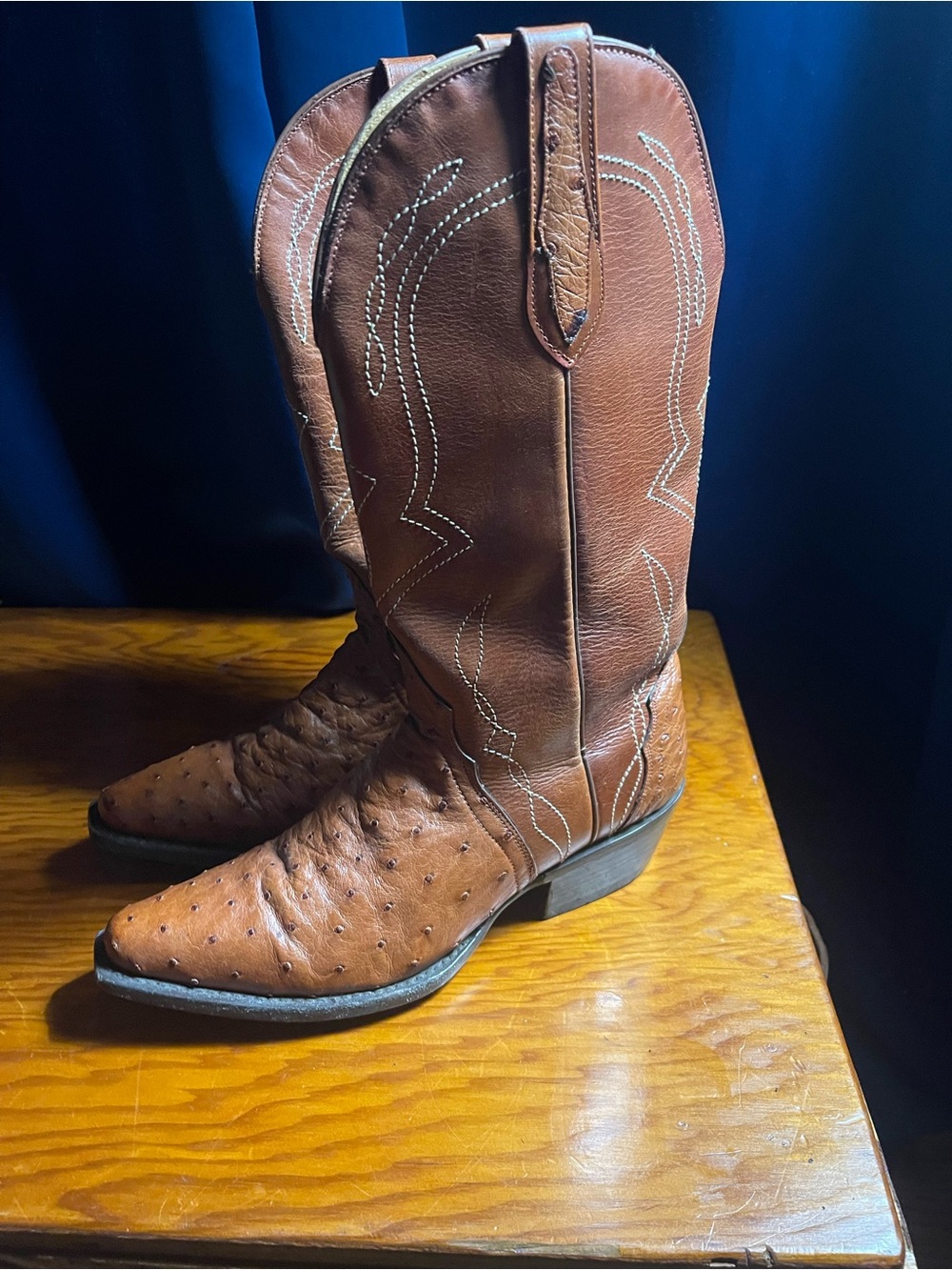 J.B. Dillon Brown Ostrich-Textured Women's Western Boots